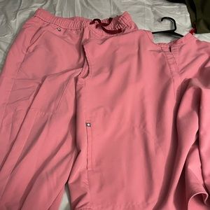 Light pink high waisted zamoras and Rafaela